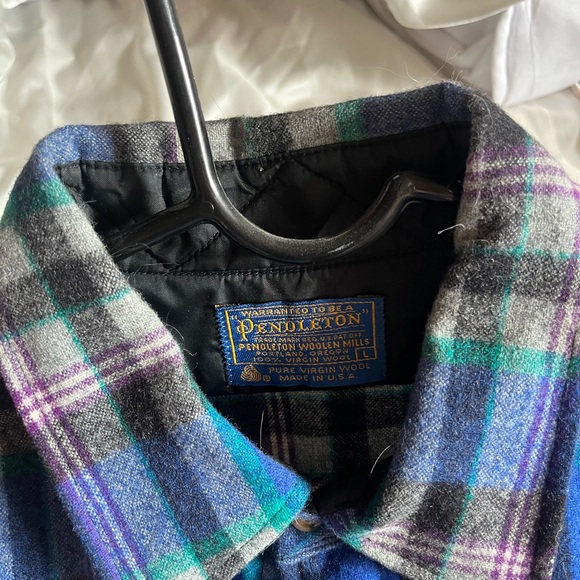 Vintage plaid wool pendleton shirt - Picture 3 of 3